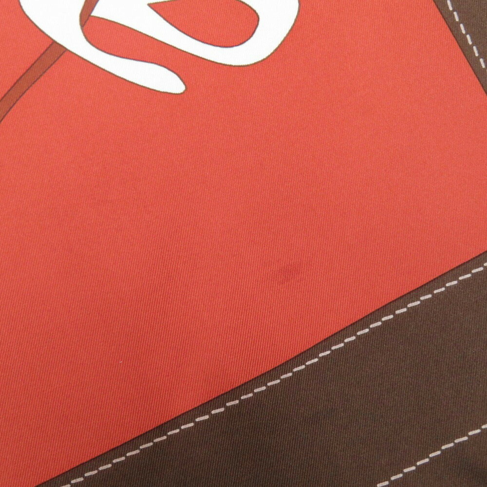 HERMES Authentic Brown Silk Scarf - Picture 4 of 7